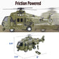 OCCAFY Military Helicopter Toy with Lights and Sound Sirens,Friction Powered Boys Army Toys,Rescue Vehicles Toys for Kids Aged 3 and Up,Best Toddler