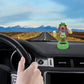 1Pc Green Solar Powered Dancing Beer Dog Ornaments,Swinging Animated Dancer,Solar Powered Dancing Dog,Car Bobble Head Decors,Bobble Head Figures