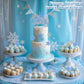 2Pcs Frozen Cake Toppers for Princess Winter Wonderland Theme Party Decor