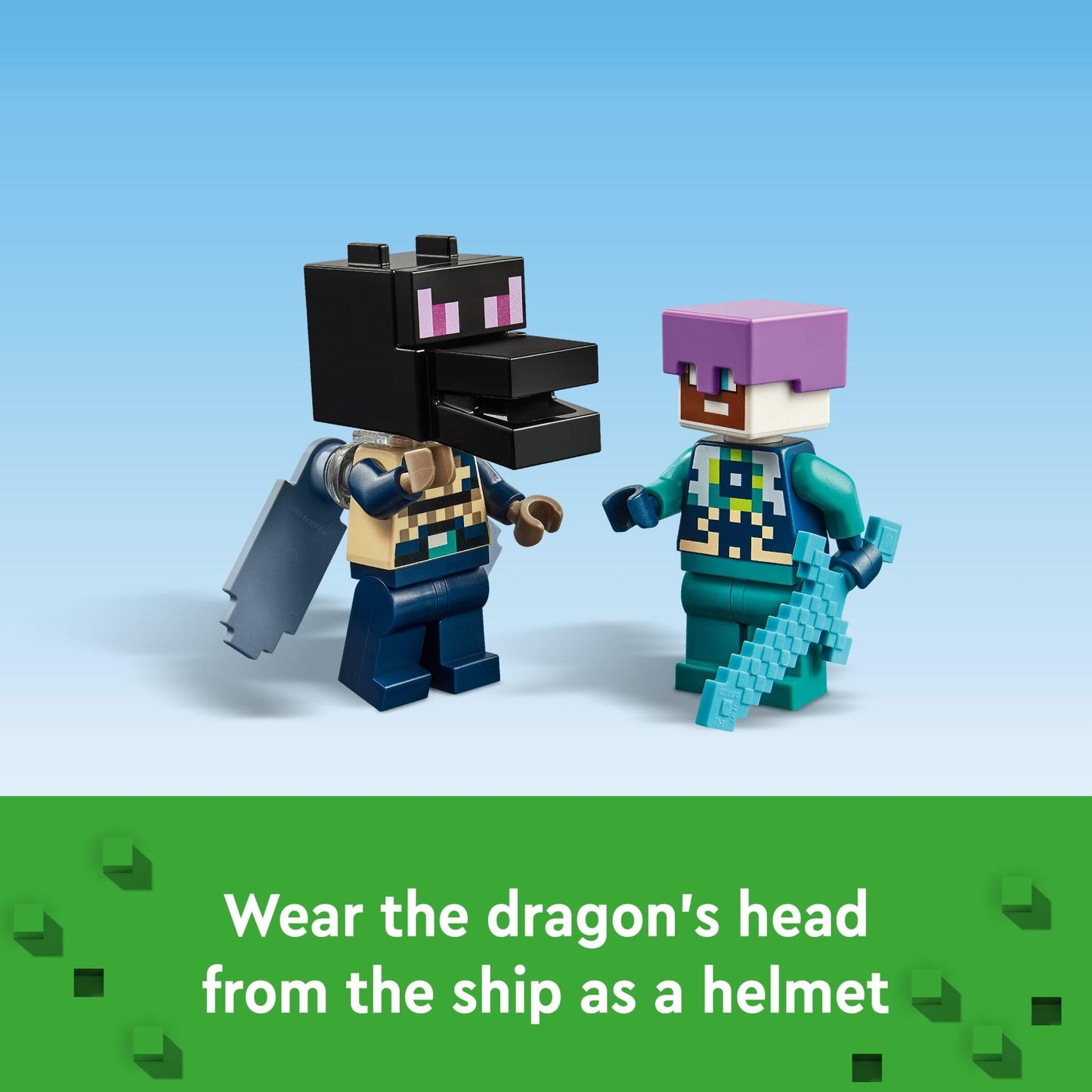 LEGO Minecraft The Ender Dragon and End Ship Building Set, Video Game Toy with 2 Minecraft Minifigures, Dragon Toy Action Playset for Kids, Birthday