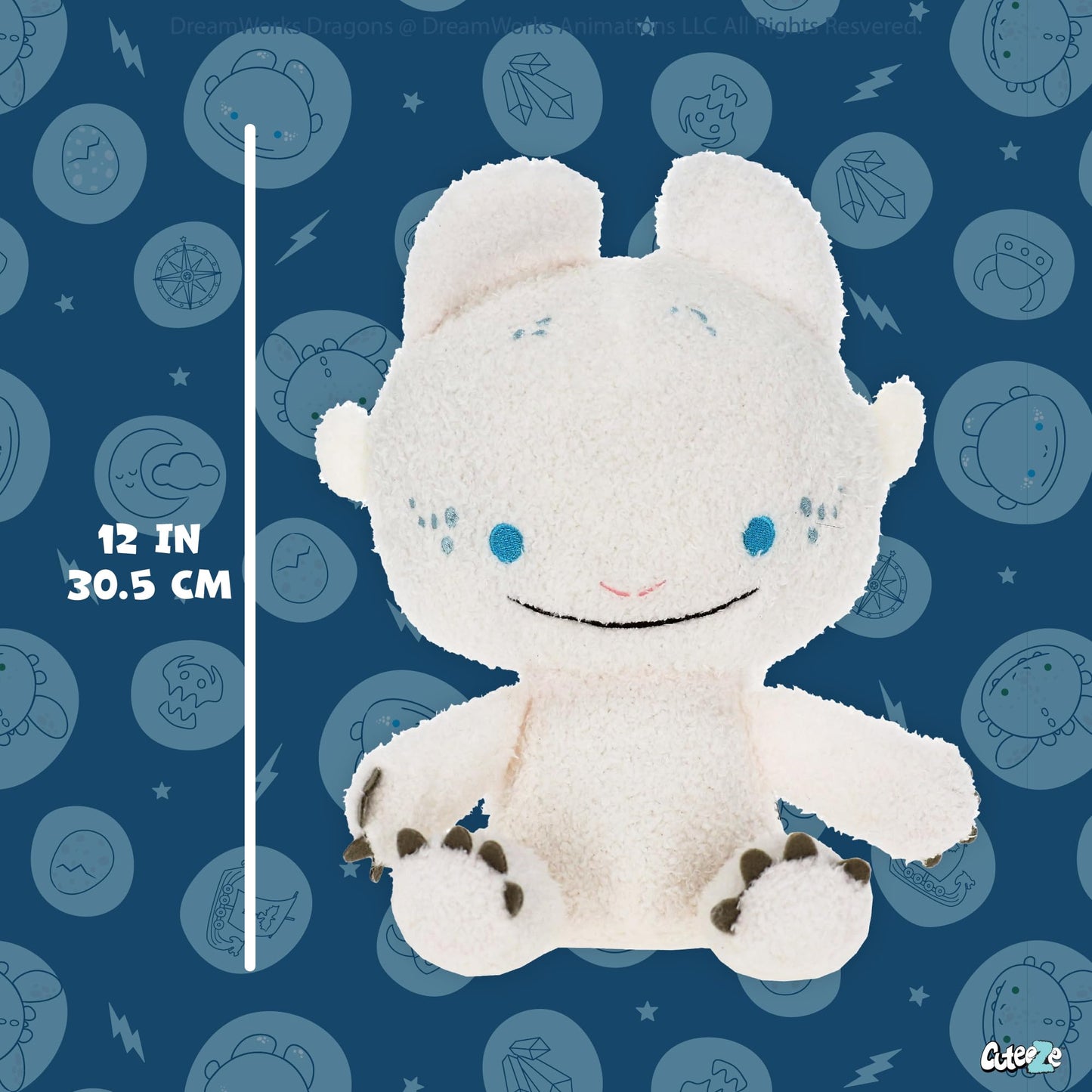 Kids Preferred How to Train Your Dragon Light Fury Extra Soft Plush Stuffed Animal Toy for Boys and Girls - 12 Inch Plush