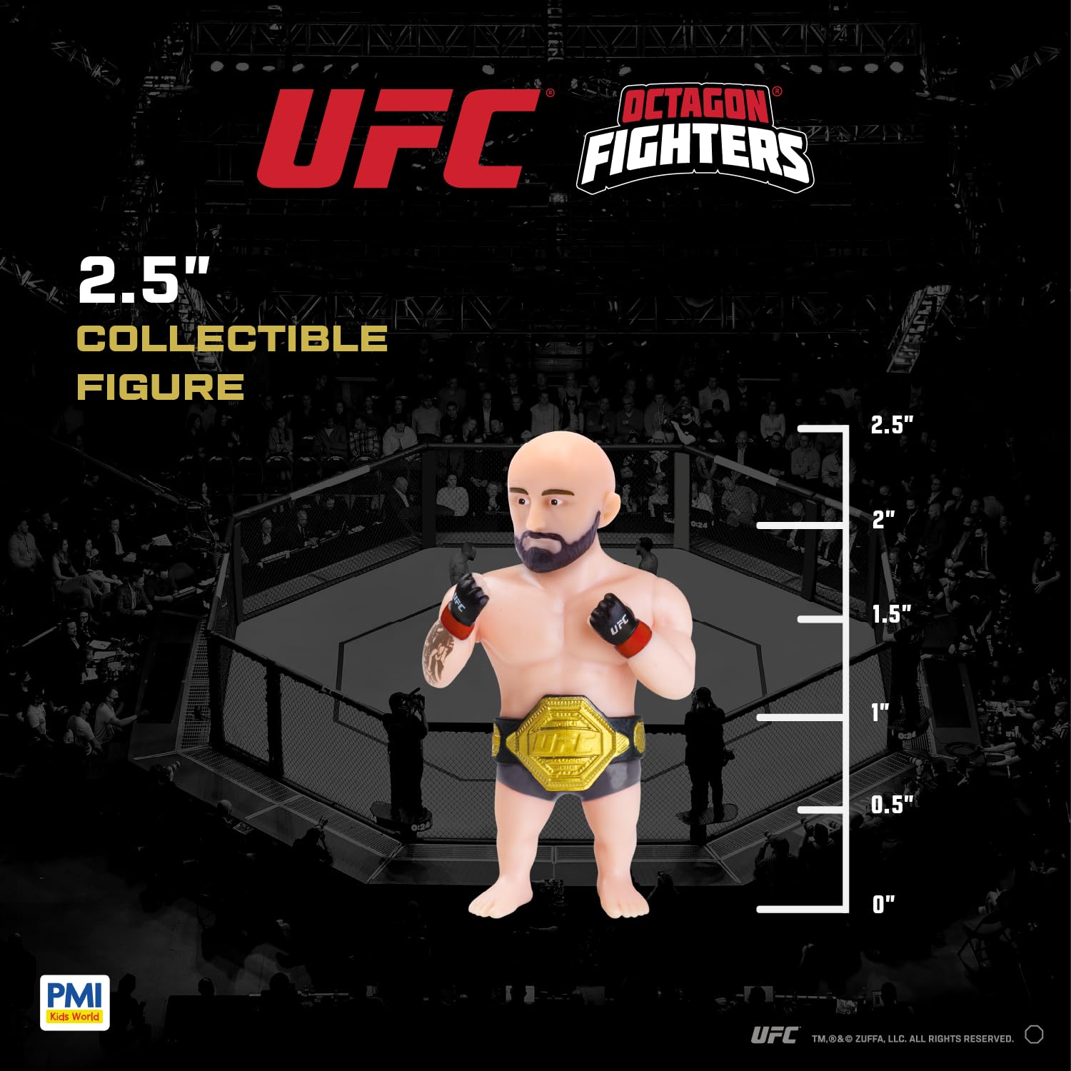 P.M.I. UFC 2.5-Inch Collectible Figures 8-Pack Deluxe Box - Includes 8 Fighters with Accessories, Realistic Poses, and Officially Licensed UFC