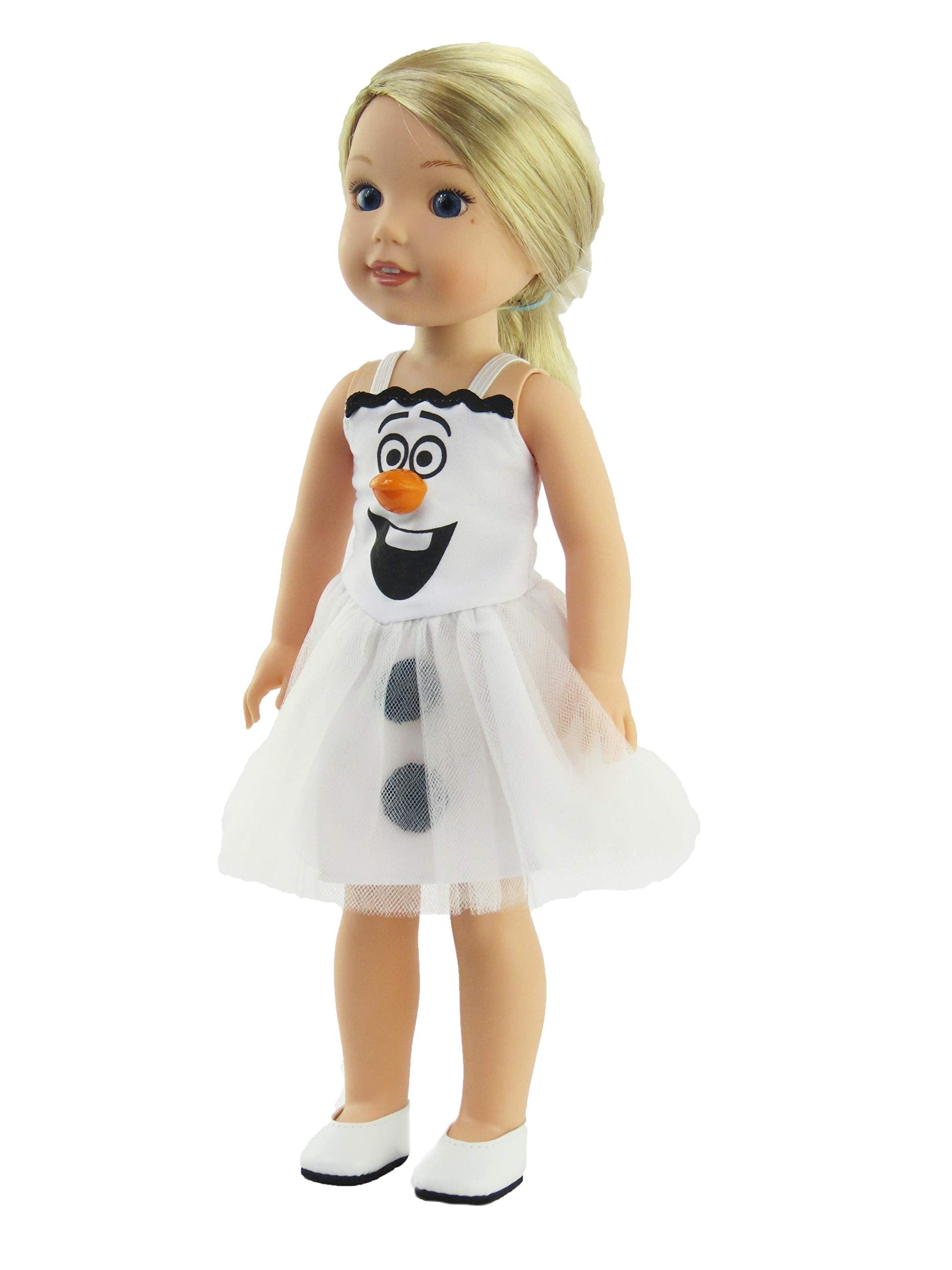 American Fashion World Happy Snowman Olaf- Inspired Dress for 14-Inch Dolls | Olaf Inspired | Premium Quality & Trendy Design