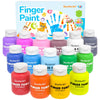 Shuttle Art Washable Finger Paint Set, 15 Colors (2 fl oz) Toddler Paint, Non-Toxic Finger Painting for Toddlers, Kids Arts and Crafts