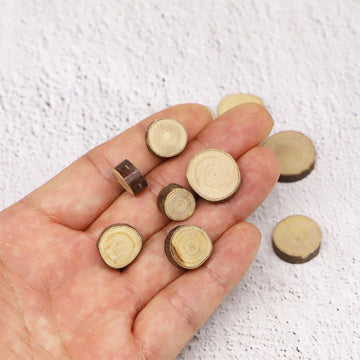 Aorvoras Miniature Wooden Stepping Stones, 10PCS, Natural Real Wood Slices, Brown, Rustic/Natural, 1:12 Scale, For Miniature Fairy Garden, Gnome