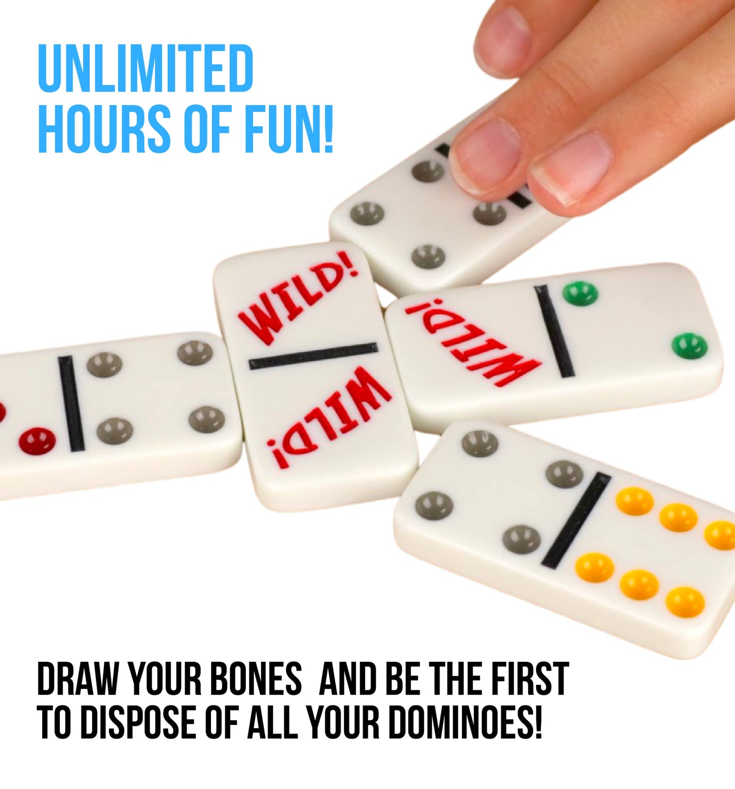 Regal Games - Wild Spinner Dominoes - Compatible with Spinner and Double 9 Dominoes - Fun Family-Friendly Game - Includes Score Pad and Rules Sheet