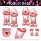 4 Pieces 40 Inch Giant Rose Gold Bachelorette Party Foil Balloons, Fun Naughty Mylar Balloons for Bridal Shower, Hen Night, Girls’ Night Out,