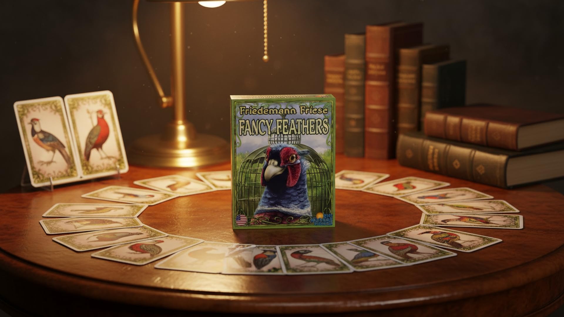 Rio Grande Games Fancy Feathers Card Game for Family Game Night, 2 to 6 Players, Ages 8 and Up, 15 to 30 Minute Quick Board Games