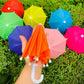 5 Pcs Miniature Doll Umbrellas 1:6 Scale Adjustable Mini Colorful Sunny Rainy Umbrella Dollhouse Pretend Play Toy for 18 Inch People Photography Props