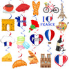 40 Pcs French Hanging Swirls Paris Themed Party Decorations Paris Birthday Party Decorations Eiffel Yower Ceiling Hanging Decor for Bastille Day
