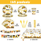 194Pcs Construction Plates Birthday Party Supplies Decorations Serve 24 | Includes Napkins Cups Tablecloth and Banner | Boys Construction Themed