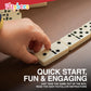 Playbees Premium Double Six Dominoes Set - 28 Classic Tiles in Faux Leather Case - Fun Educational Toy for Kids, Boys, Girls, Classroom Kit, Classic