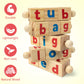 Coogam Wooden Reading Blocks Short Vowel Rods Spelling Games, Flash Cards Turning Rotating Letter Puzzle for Kids, Site Words Montessori Spinning