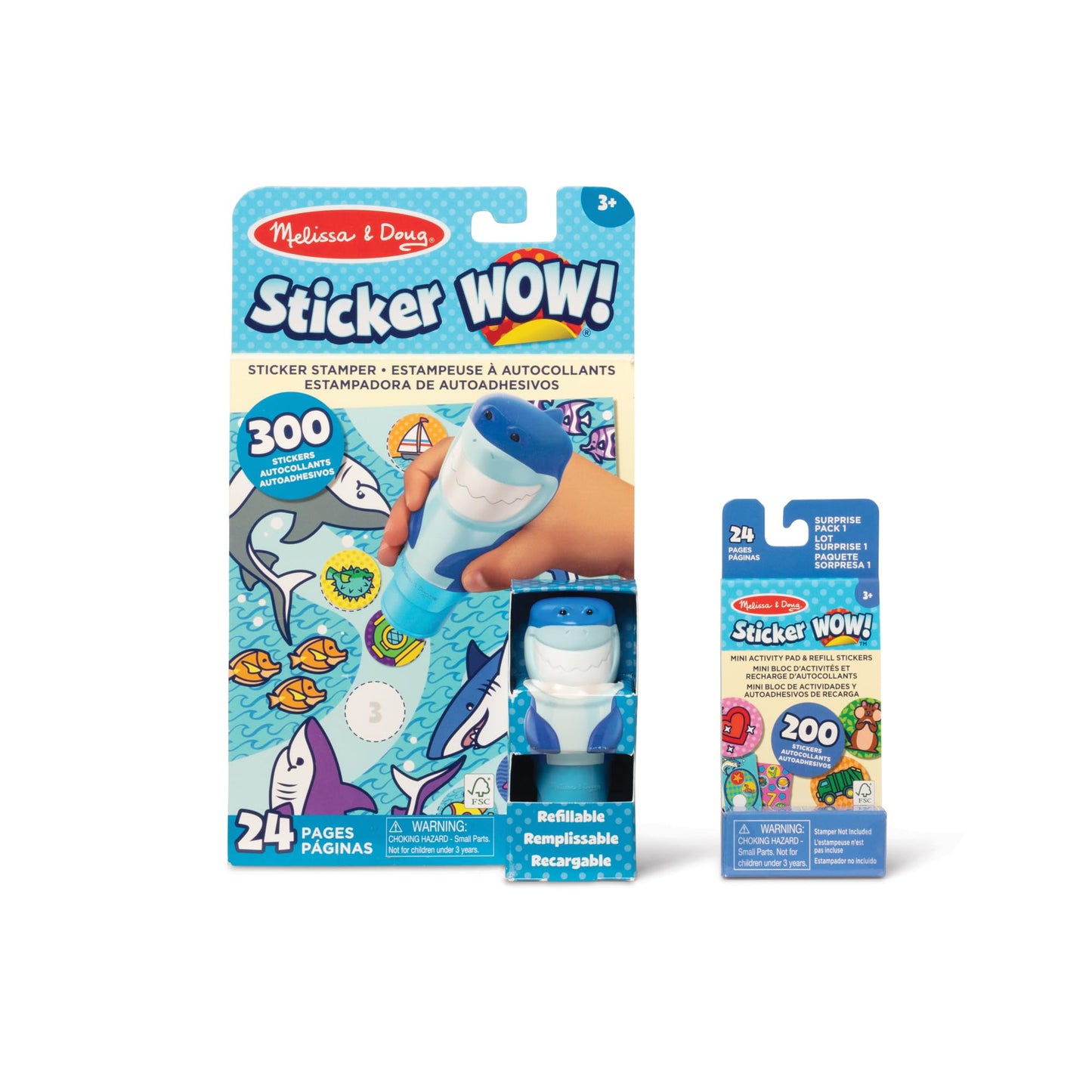Melissa & Doug Sticker Wow! Shark Bundle, Sticker Stamper Activity Toy