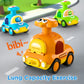 iPlay, iLearn Press to Go Dinosaur Car Toys for Toddlers 1-3, Baby Play Race Vehicle Set, Infant Boy Push Go Friction Toy, 4pcs Animal Car for 12 18