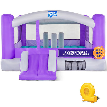 Sunny & Fun Inflatable Bounce House with Slide & Bouncy Posts