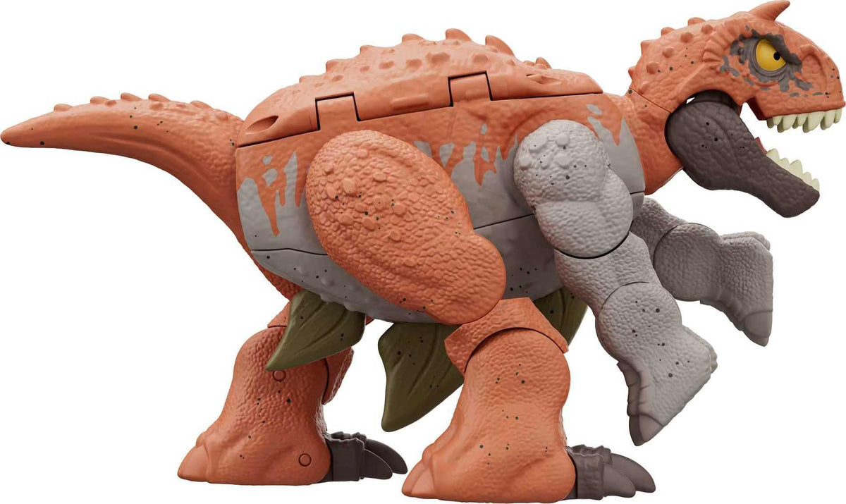 Mattel Jurassic World Fierce Changers 2-in-1 Dinosaur Action Figure, Double Danger Toy Transforms from Carnotaurus to Stegosaurus in 11 Steps