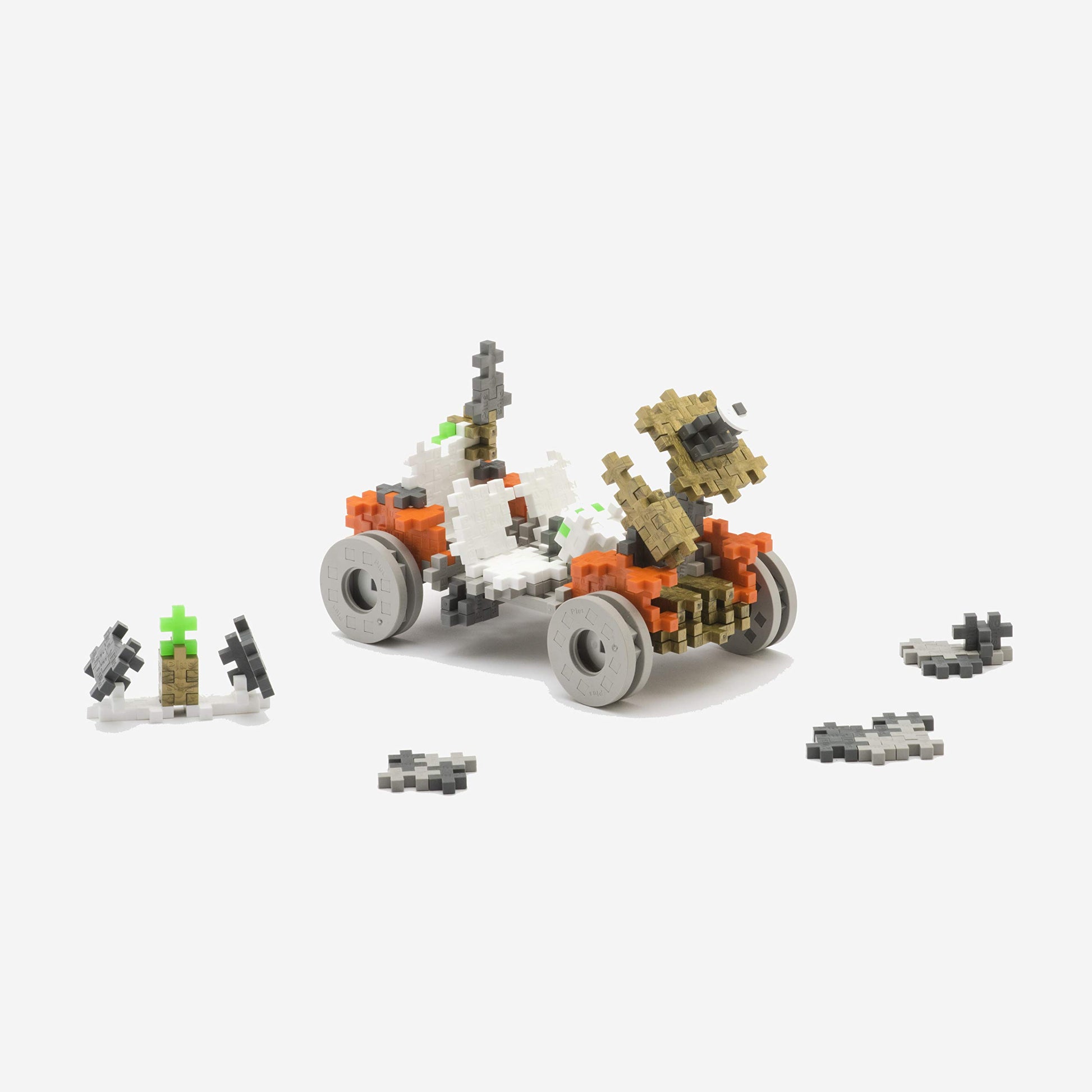 PLUS PLUS GO! Lunar Rover, 200 Pieces - Model Space Vehicle Building Stem Toy, Interlocking Mini Hashtag Blocks for Kids - Birthday Gifts for Boys
