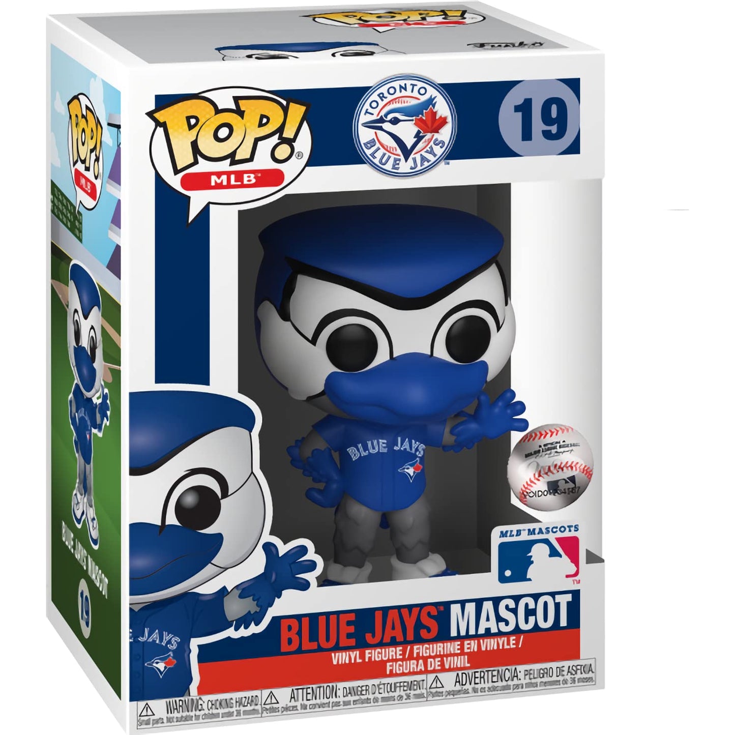 B l u e J a y s Mascot: Fun ko P o p ! Vinyl Figurine Bundle with 1 Compatible 'ToysDiva' Graphic Protector (019-40388 - B)