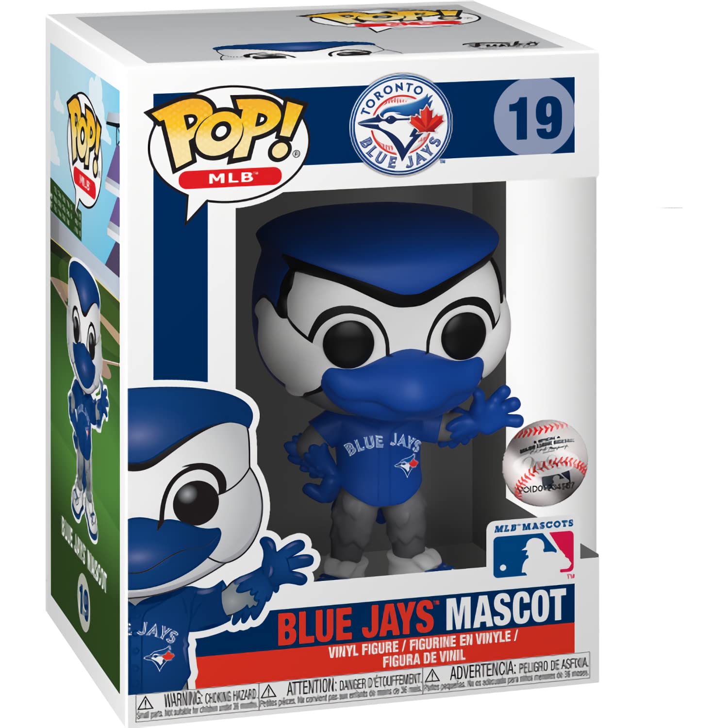 B l u e J a y s Mascot: Fun ko P o p ! Vinyl Figurine Bundle with 1 Compatible 'ToysDiva' Graphic Protector (019-40388 - B)
