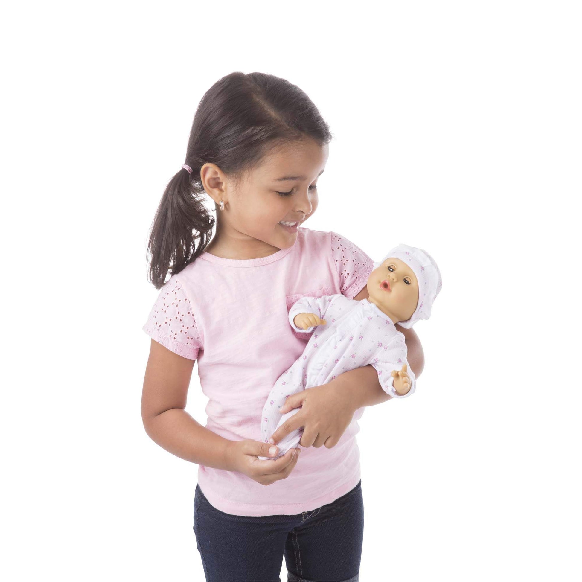 Melissa & Doug Mine to Love Mariana 12" Poseable Baby Doll with Romper, Hat
