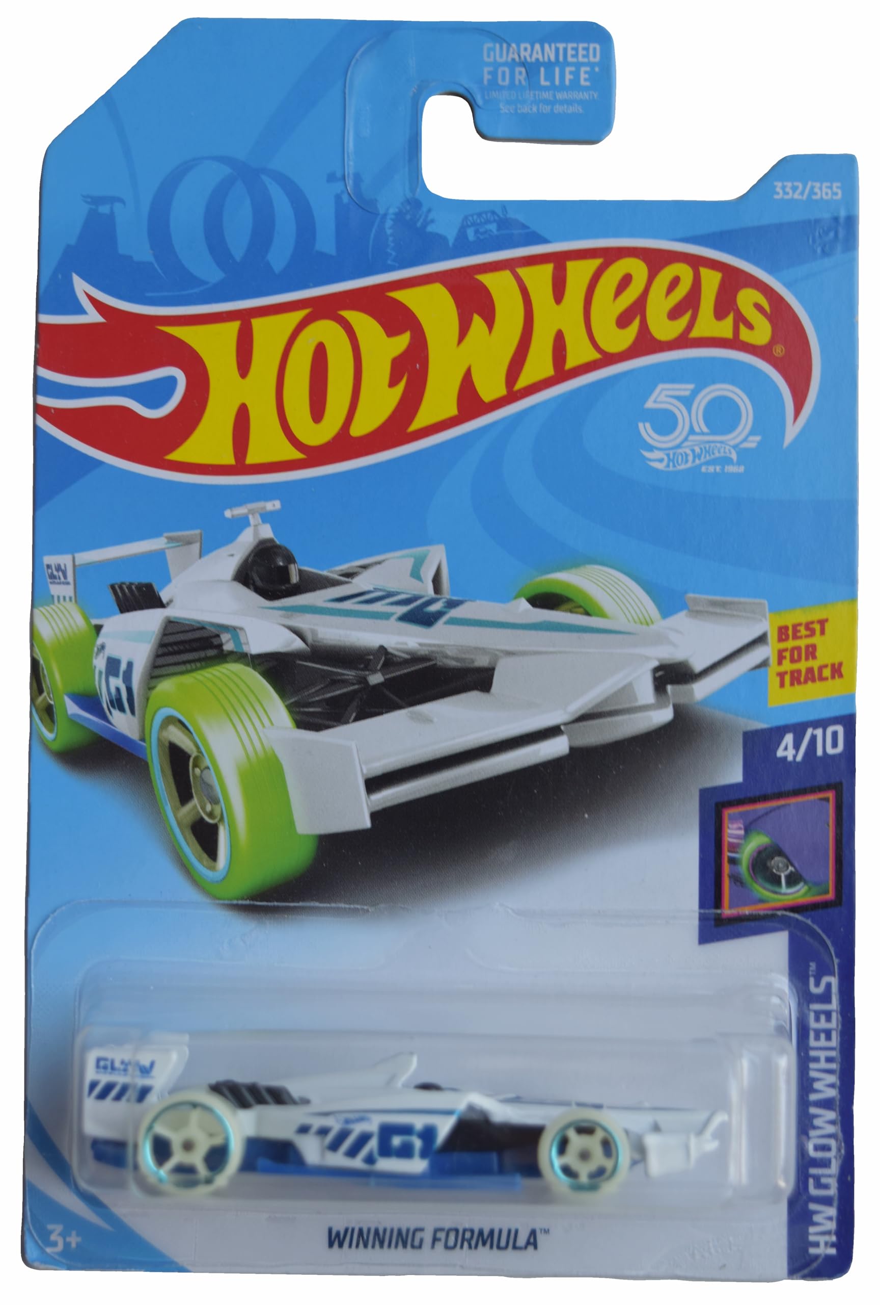 Hot Wheels Winning Formula, Glow Wheels 4/10 [White/Blue] 332/365