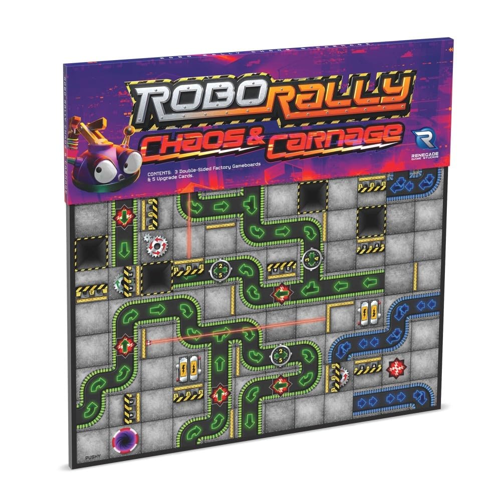 Renegade Game Studios Robo Rally: Chaos & Carnage Expansion Board Game with Teleporters, Crushers, Randomizers