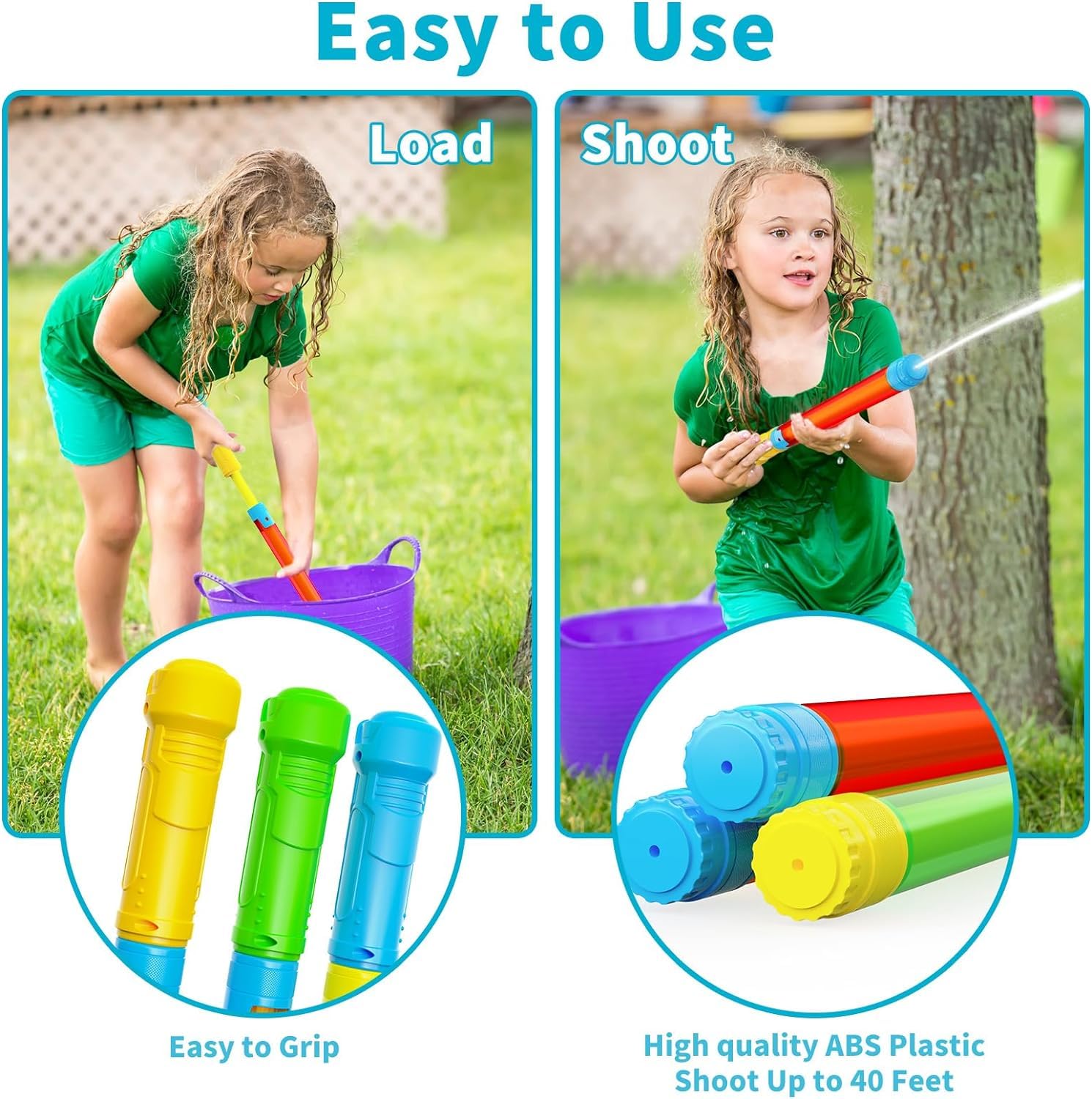 LQYoyz 6 Pack Water Gun, Water Blaster for Kids & Adults