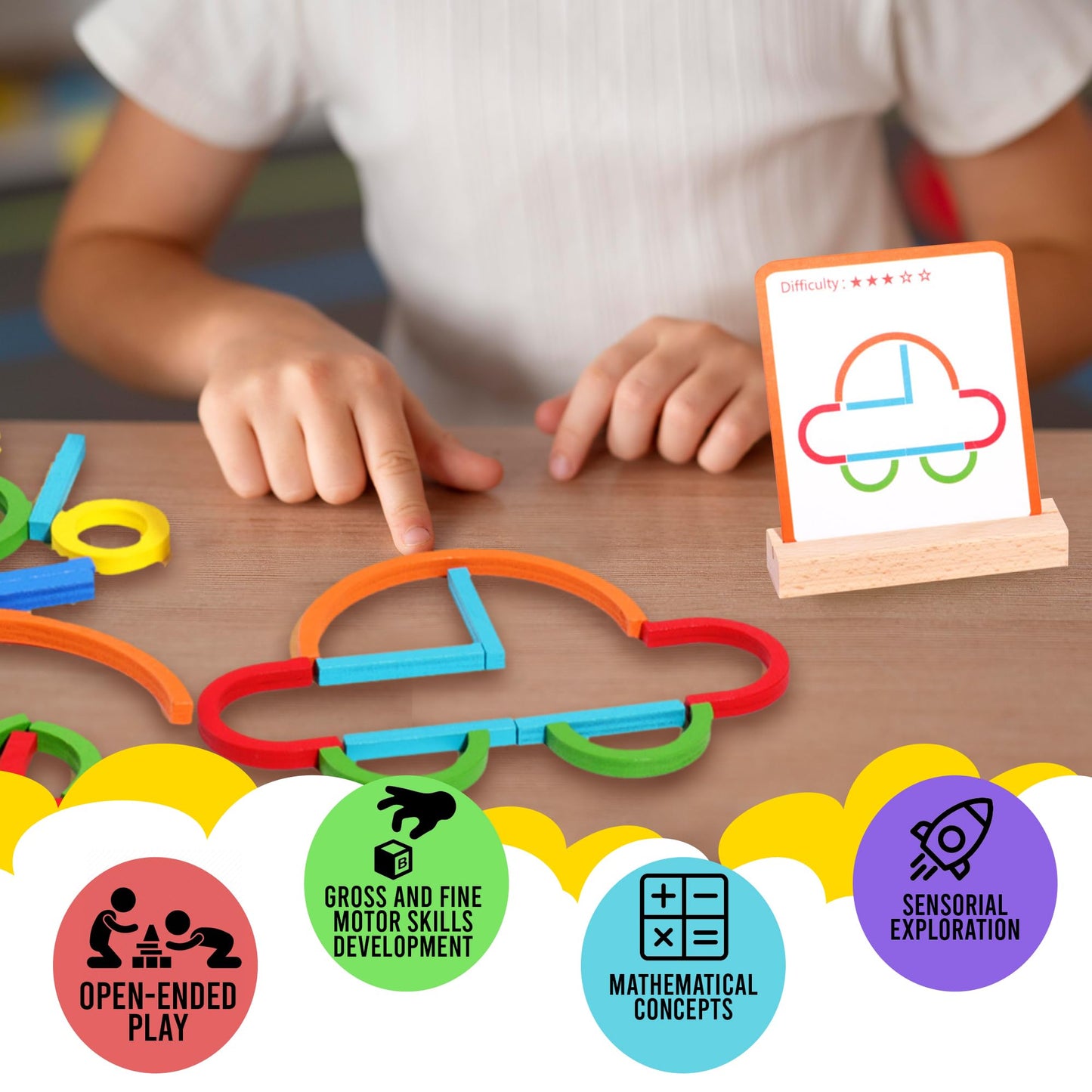 puzgic Stem Kids Toys for Creative Learning Building Educational Resources Kids Toy for Preschool and Kindergarten 3 4 5 6 Years Old Boys and Girls