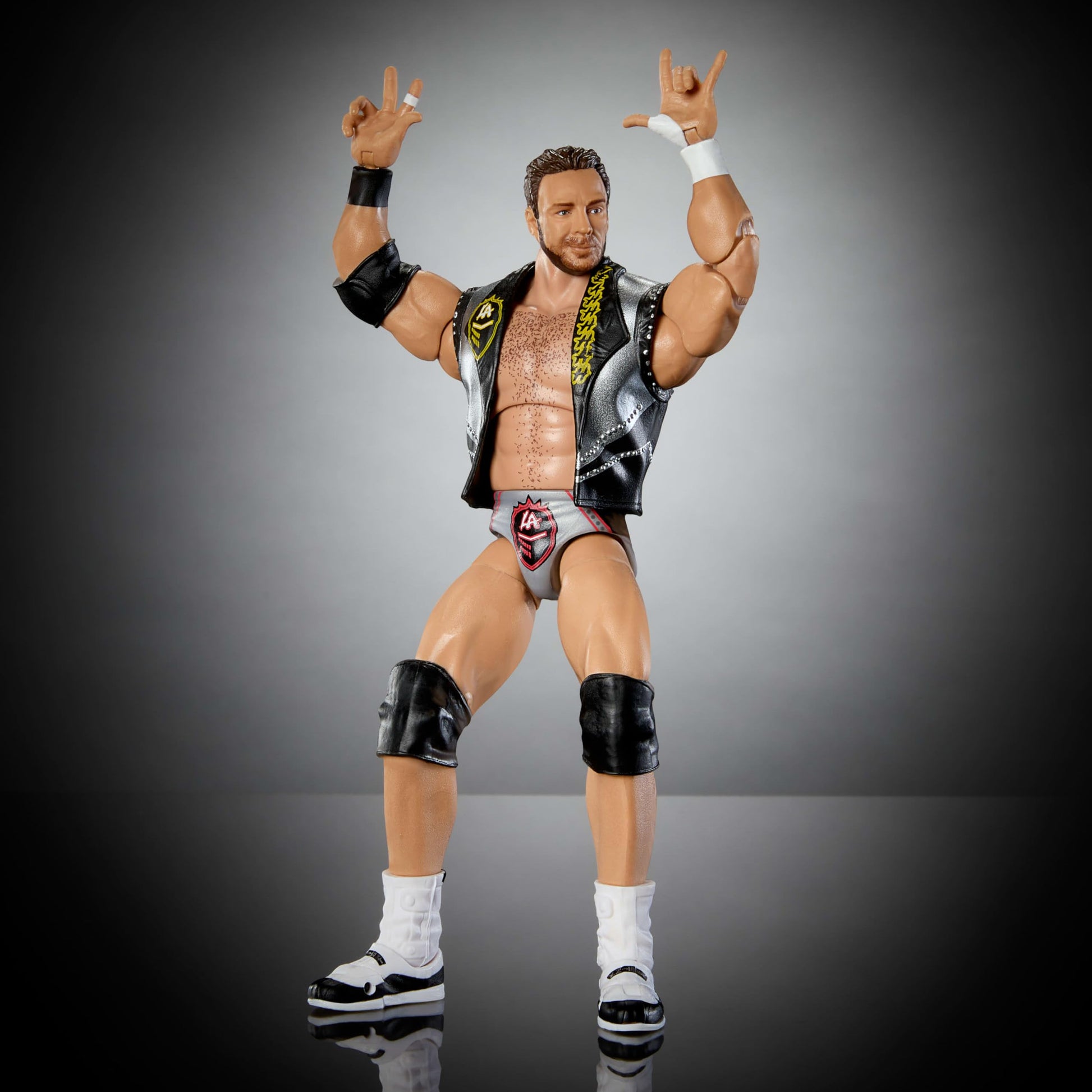Mattel WWE Ultimate Edition Action Figure & Accessories, 6-inch LA Knight Collectible Set, Swappable Heads & Hands, 30 Articulation Points