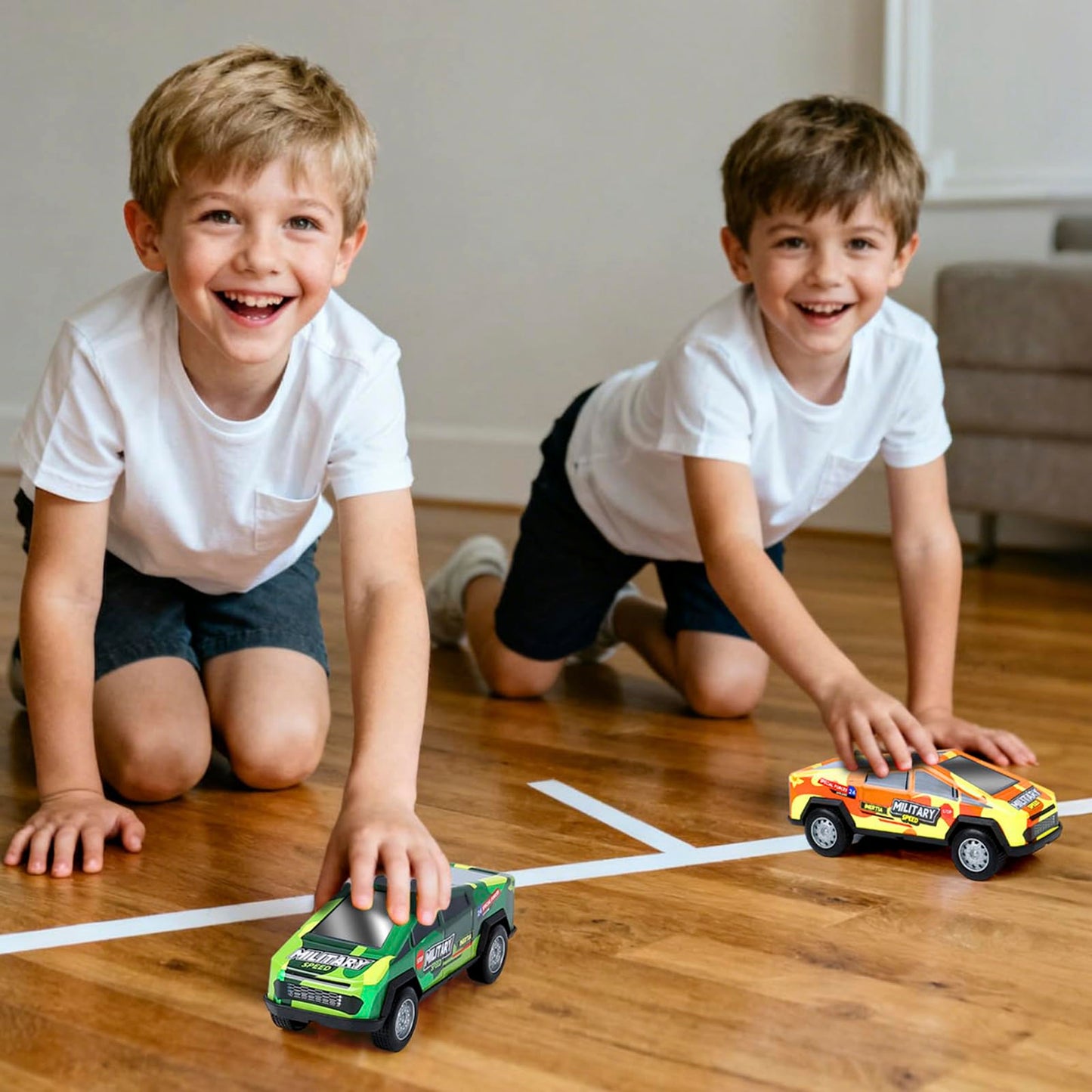 Qimicoocoo 3 Pack Monster Truck Kid Toys Set,Push and Go Friction Power Pull Back Wind up Race Cars, 3-5?4-7 for Boys and Girls Party Toy Gift