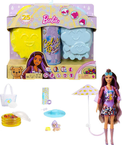 Barbie Color Reveal Doll with 7 Surprises, Color Change and Accessories, Sunshine and Sprinkles Series, Styles May Vary