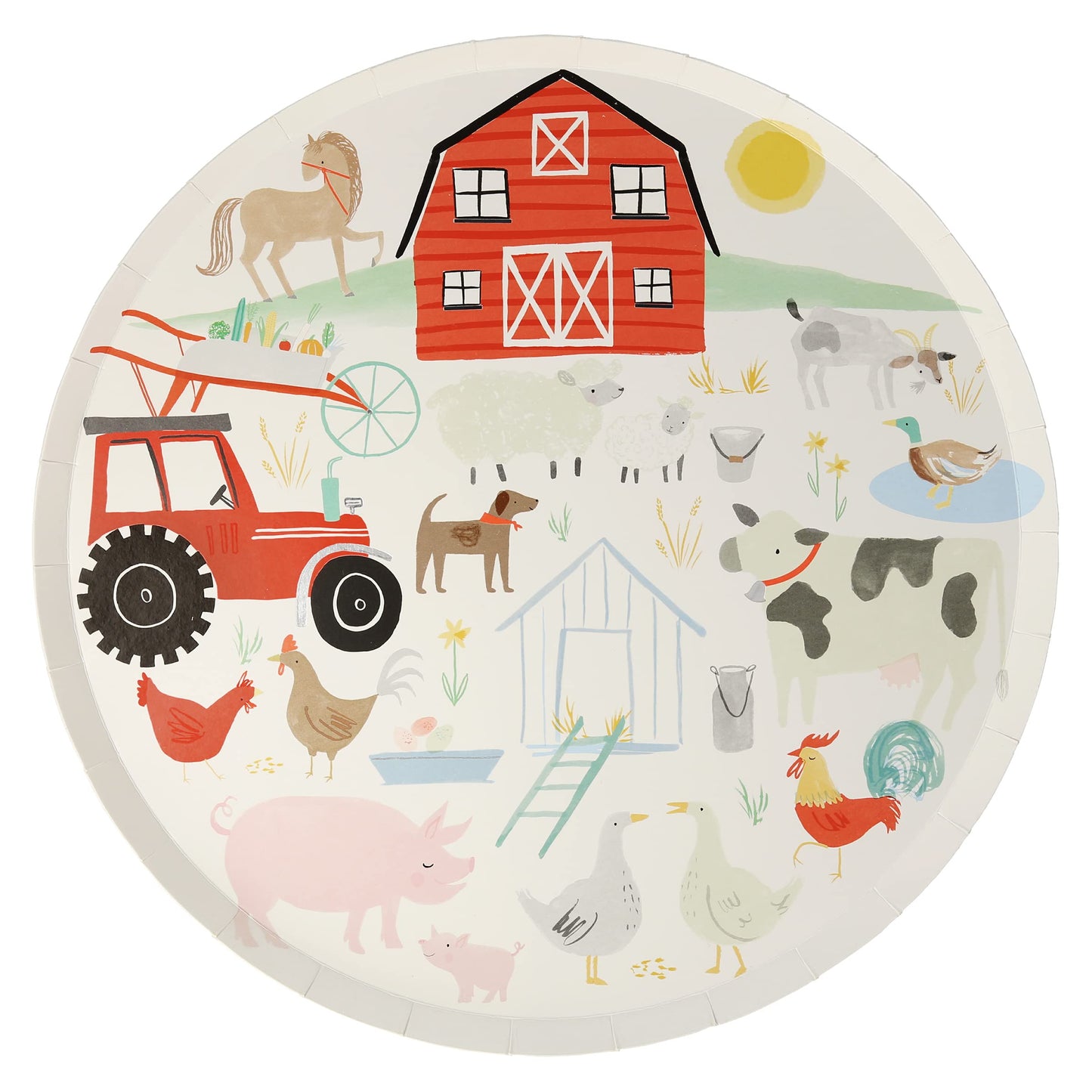Meri Meri On The Farm Party Plates, Pack of 8 Disposable Paper Plates