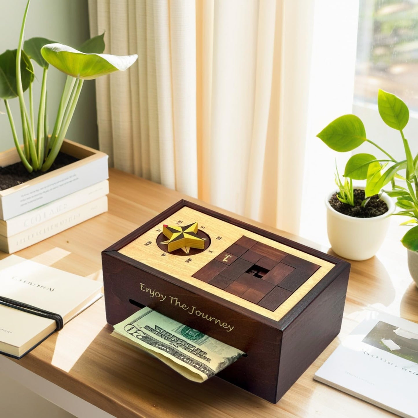 Navigation Enigma Secret Puzzle Box Money & Gift Card Holder IQ Escape Box