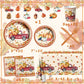 142Pcs Fall Party Plates and Napkins Party Supplies, Autumn Pumpkin Leaves Tableware Set with Cups,Banner,Pumpkin Tablecloth for Fall Harvest Party
