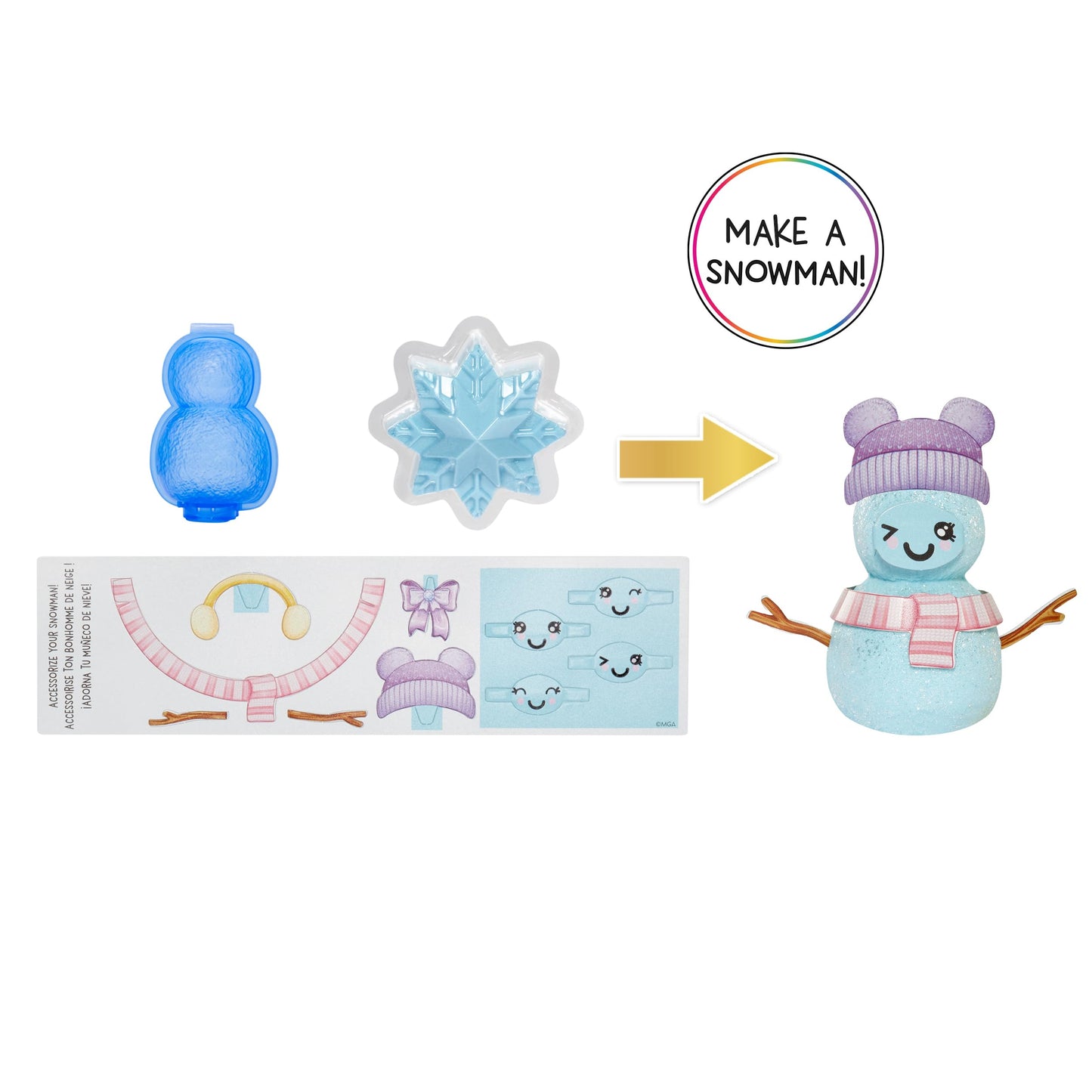 Rainbow High Winter Wonderland Skyler - Blue 11” Fashion Doll with Magic Snow Hidden in Fashion That Puffs Up with Water, and Snowman Kit, for Kids