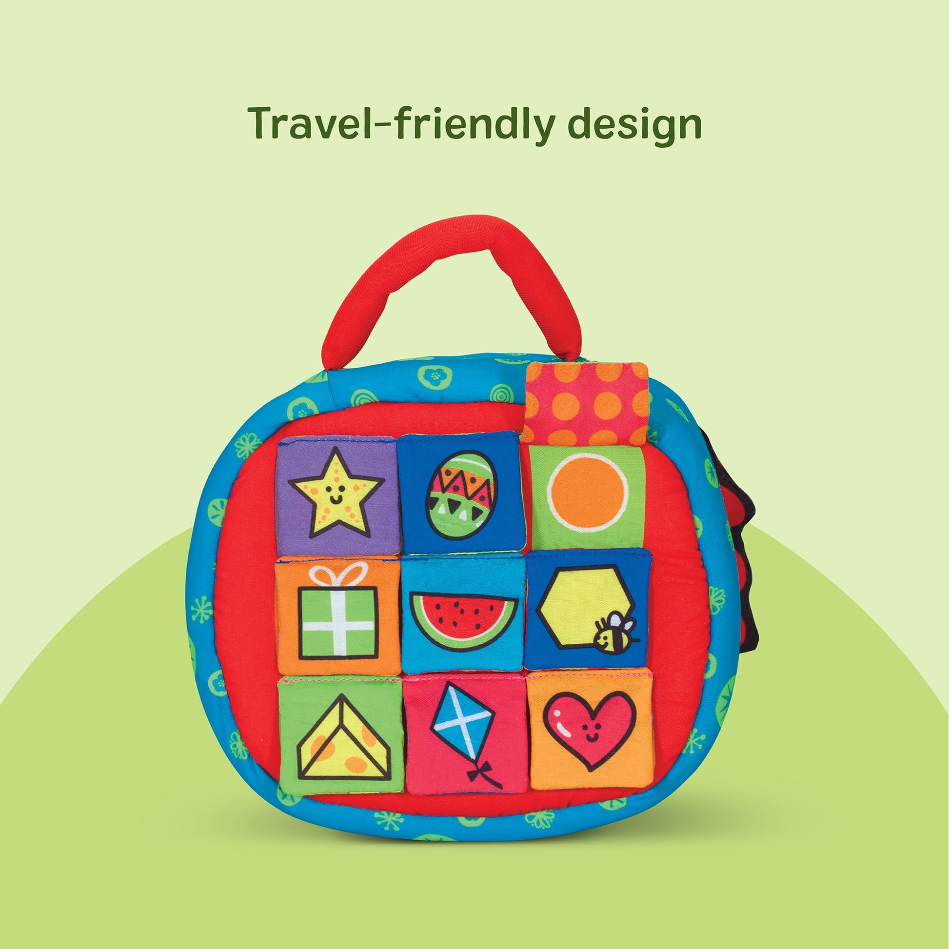 Melissa & Doug K’s Kids Take-Along Shape Sorter, 9 Textured Building Blocks & Soft Sensory Activity Bag, Montessori-Inspired Baby Toys for Toddlers,
