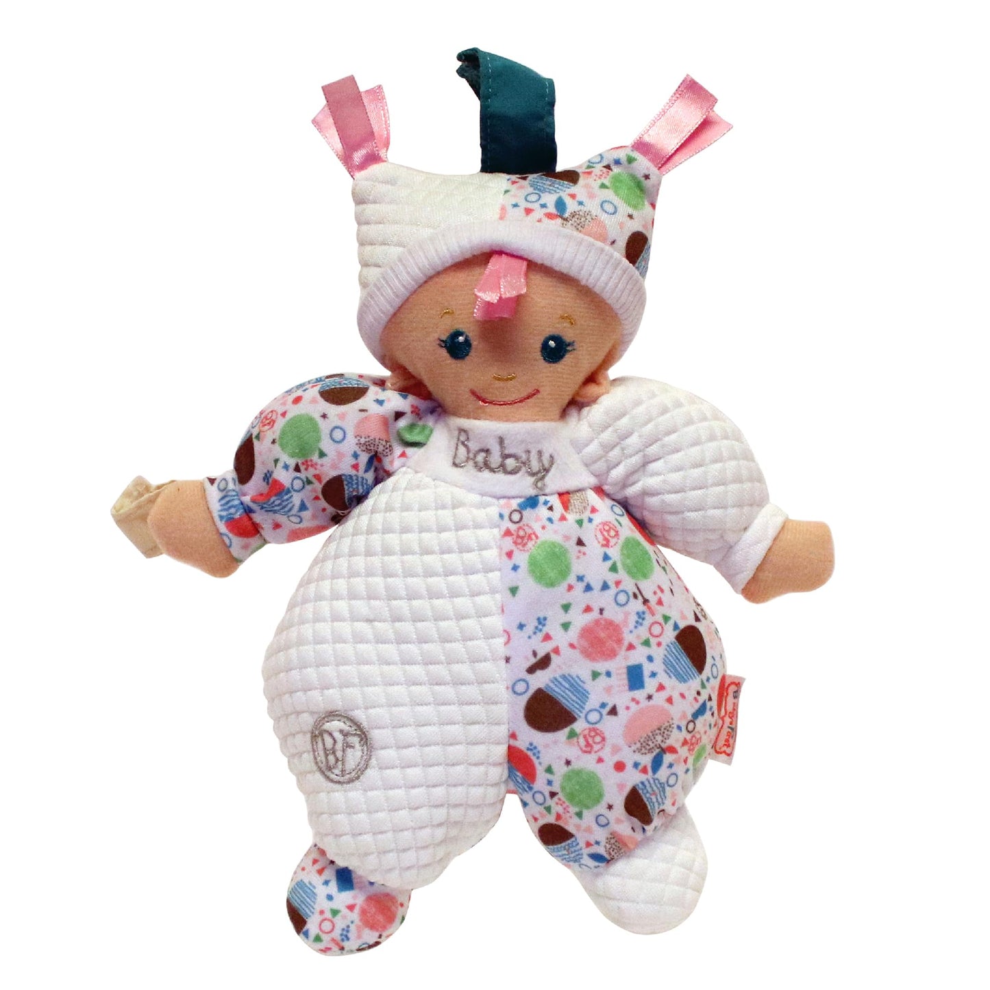 Baby's First: Hug & Luv Baby Doll - Quilted White Outfit, Attachable C-Ring, Machine Washable, Soft Cuddly Toy, Baby-Toddler-Kids Age 3 Months+