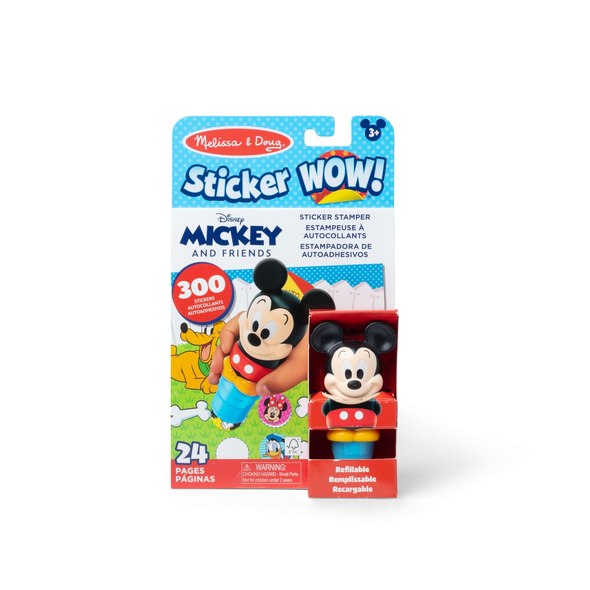 Melissa & Doug Sticker Wow!™ 24-Page Activity Pad and Sticker Stamper, 300 Stickers, Arts and Crafts Fidget Toy Collectible Character - Disney Mickey