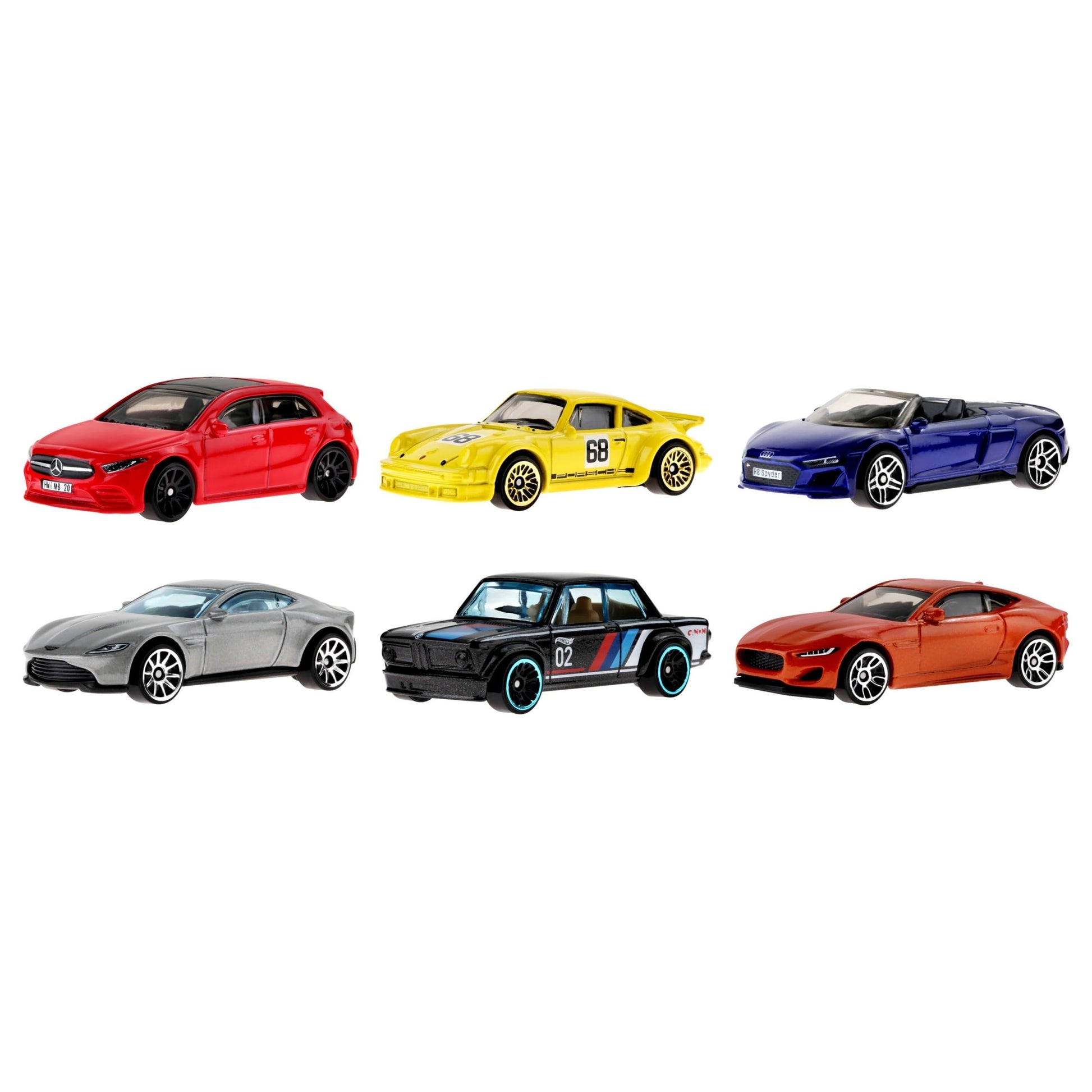 Hot Wheels European Car Culture Multipack - 6 Toy Cars in 1:64 Scale Tribute to The European Automotive Industry, Gift for Children from 3 Years