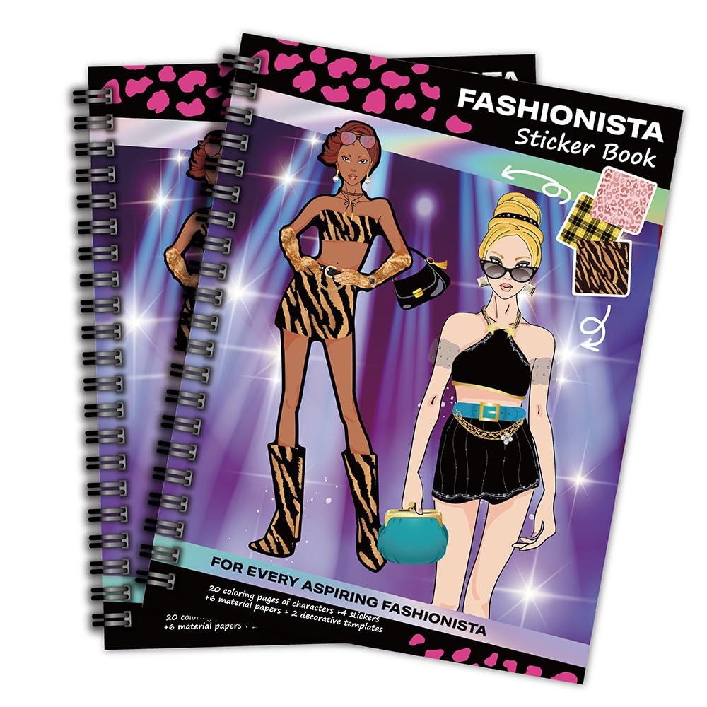 8.5"×6.5" Dressup Sticker Book - 20 Pages Portable Sticker Activity Book with Fashion Design Stickers for Teens & Adults, Creative Dressup Fun