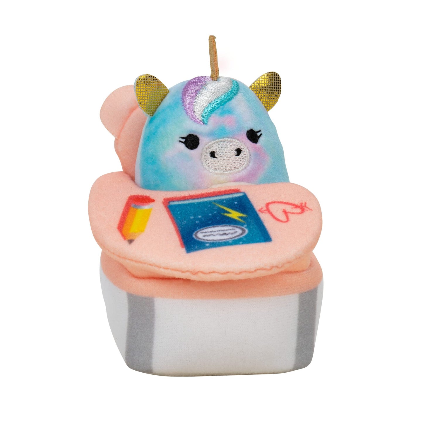 Squishville by Original Squishmallows Deluxe Academy Playset - Includes 2-Inch Eunice The Unicorn Plush, School Desk, Locker, and School Playscene