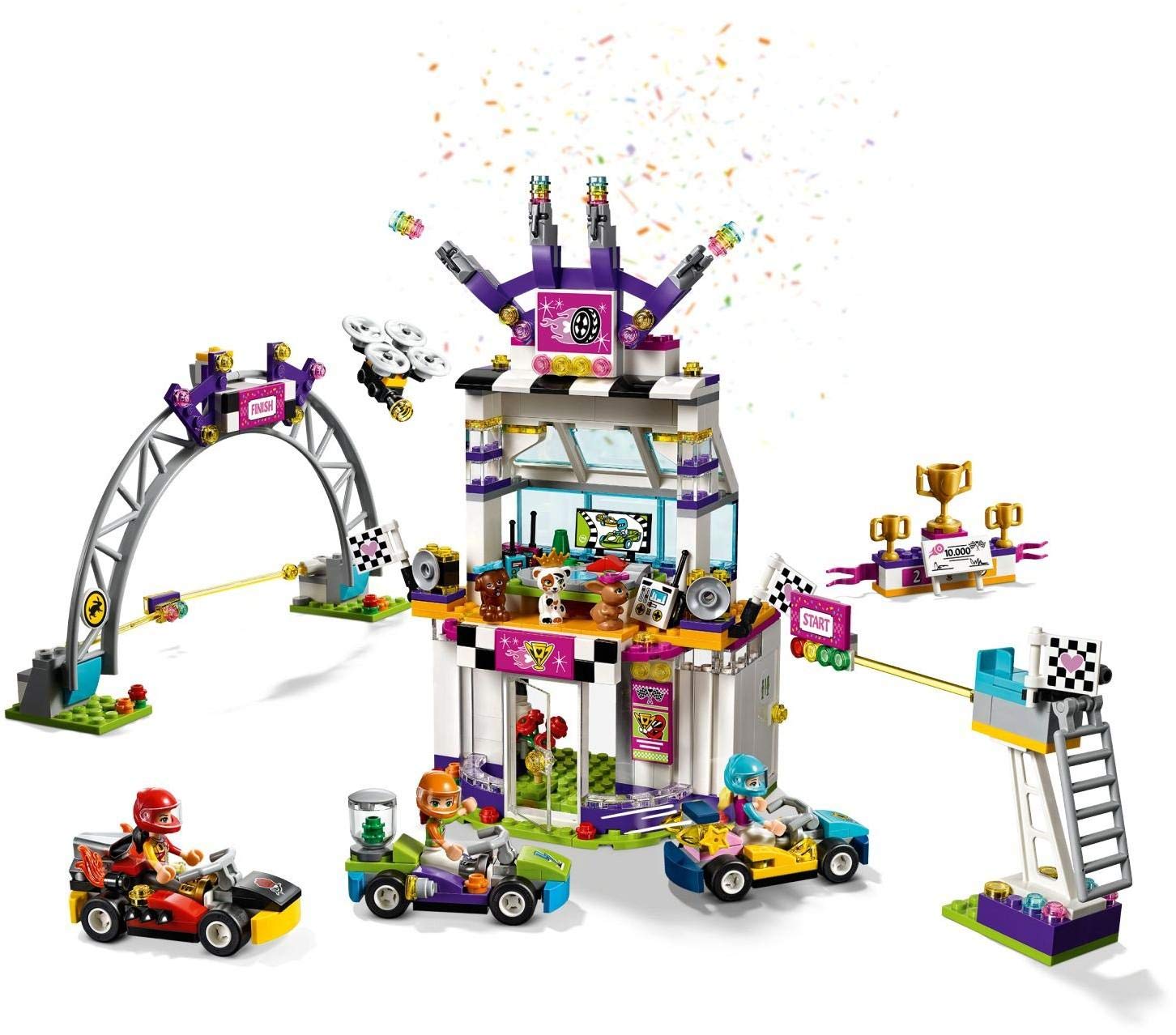 LEGO Friends The Big Race Day 41352 Building Kit, Mini Go Karts and Toy Cars for Girls, Best Gift for Kids (648 Piece)