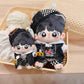 niannyyhouse 20cm Plush Doll Clothes Black and White Mist Set Beret Hoodie Pants Glasses Vest Shoes Soft Stuffed Plush Toy Dress Up (20cm)