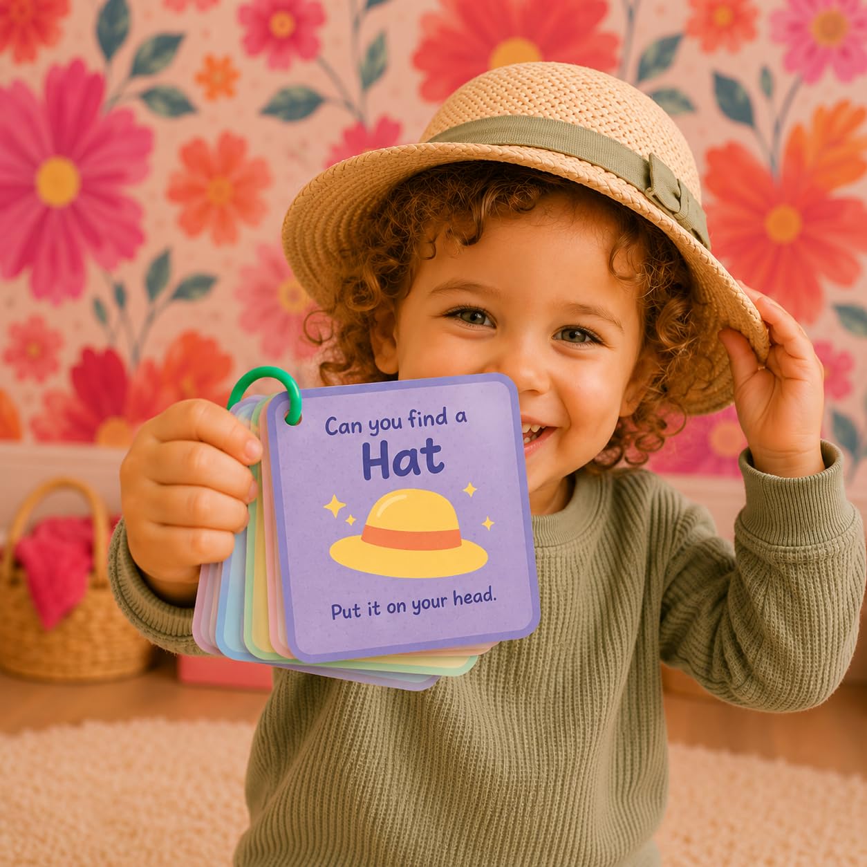 Tiny Mind Club Indoor Scavenger Hunt Cards for Toddlers Ages 3-5, Screen-Free Montessori Learning Game & Educational Flash Cards, At-Home Activity, 20