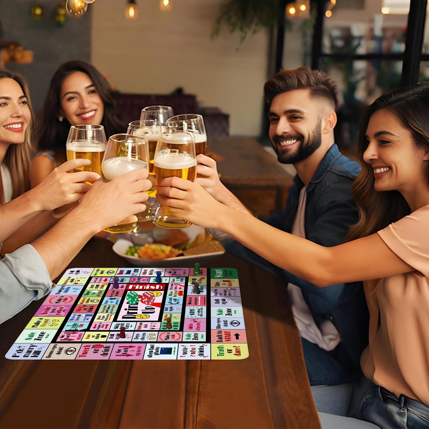gzaymng Drinking Board Games for Adults, Rubber Mat Drinking Board Game, Funny Party Drinking Games for Game Night, Birthday, Family Play or Any