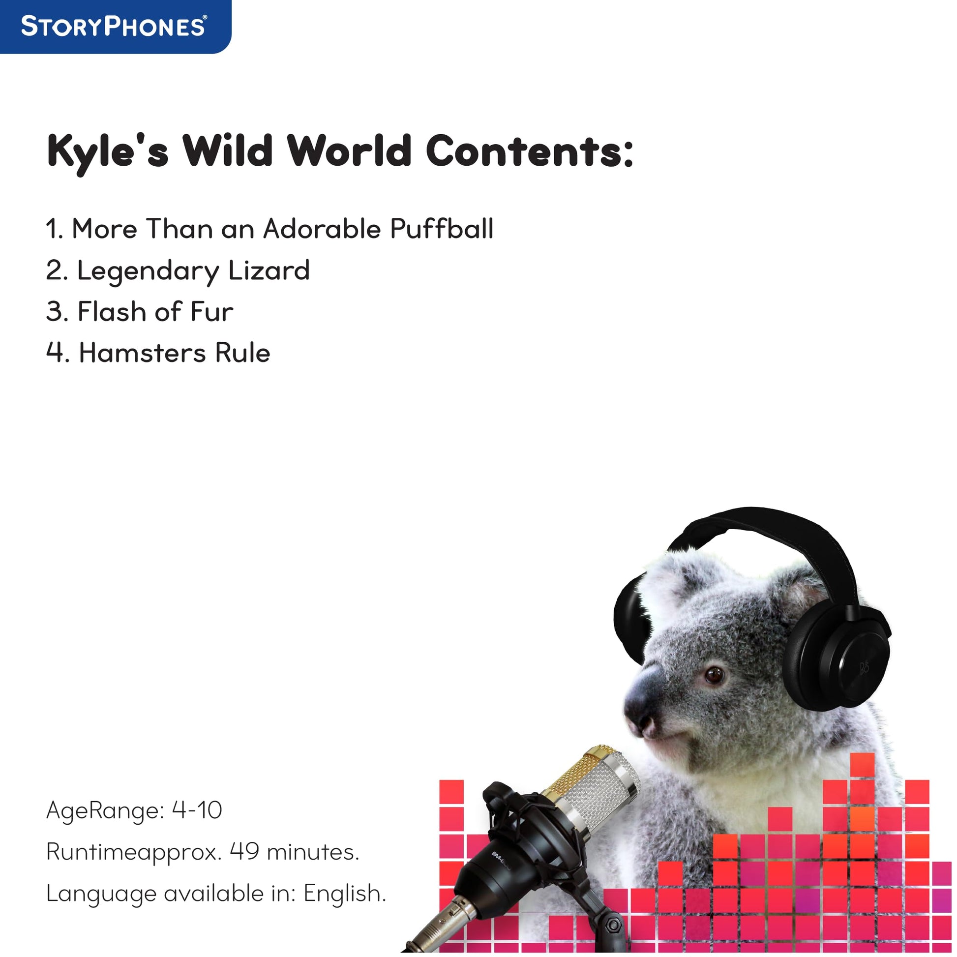 STORYPHONES StoryShield, Pinna Screen-Free Audio Storytelling Disk, Kyle's Wild World