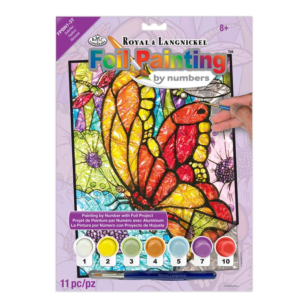 ROYAL BRUSH Royal & Langnickel FPBN-1 8" X 10" 8'X10 Foil Painting by Numbers Butterflies