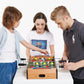 TALLO 20” Mini Foosball Table, Wooden Tabletop Soccer Game Set w/ 2 Footballs, Portable Table Top Foosball for Kids Family Outdoor and Indoor Play