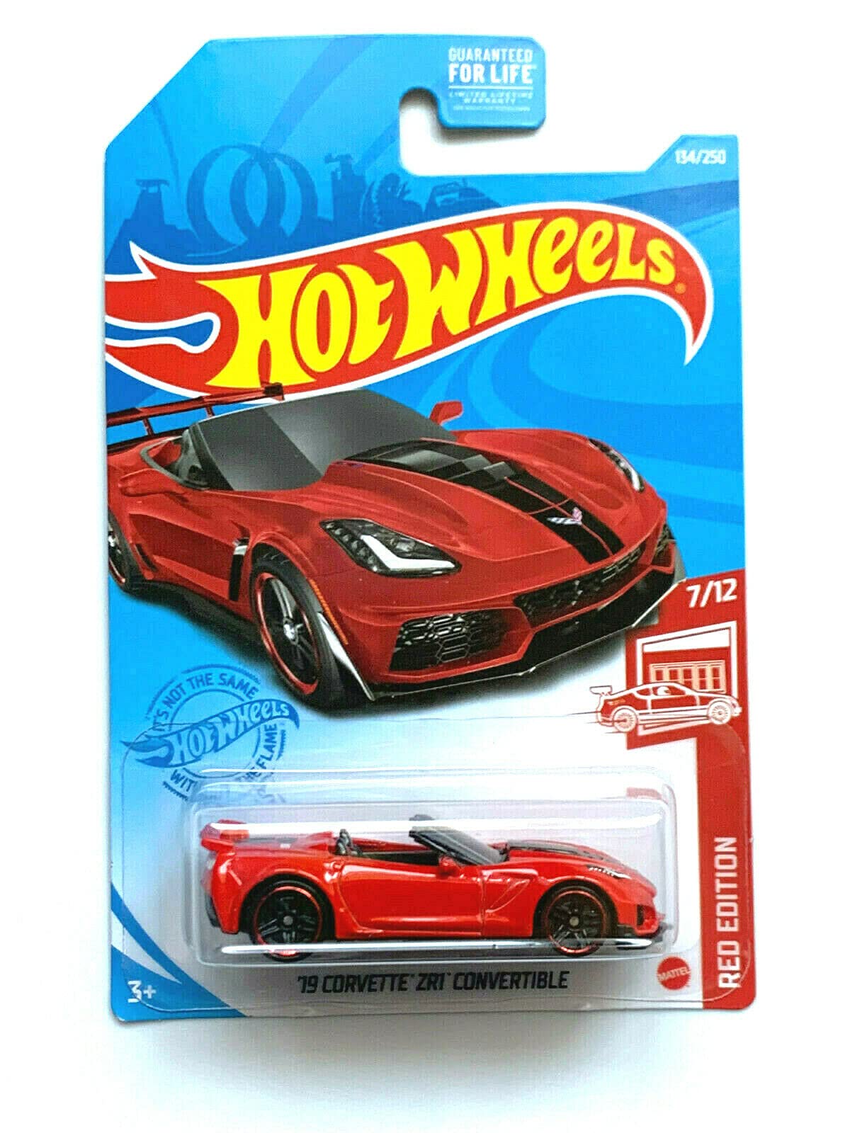 DieCast Hotwheels '19 Corvette ZR1 Convertible 7/12 [Red Edition] 134/250